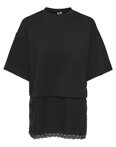 Only - ONLMexa Lace T-shirt - Black